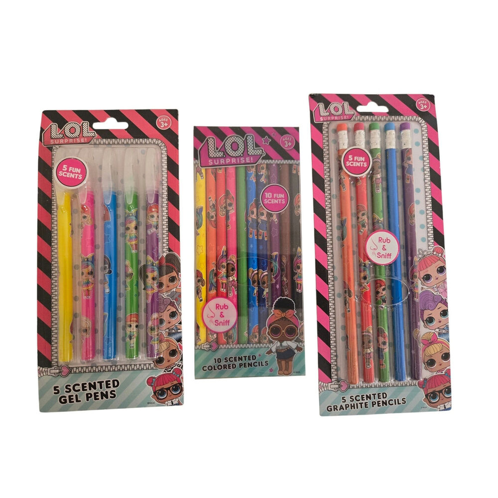 L.O.L. Surprise! Scented Stationery Bundle – Colored Pencils, Pencils & Gel Pens